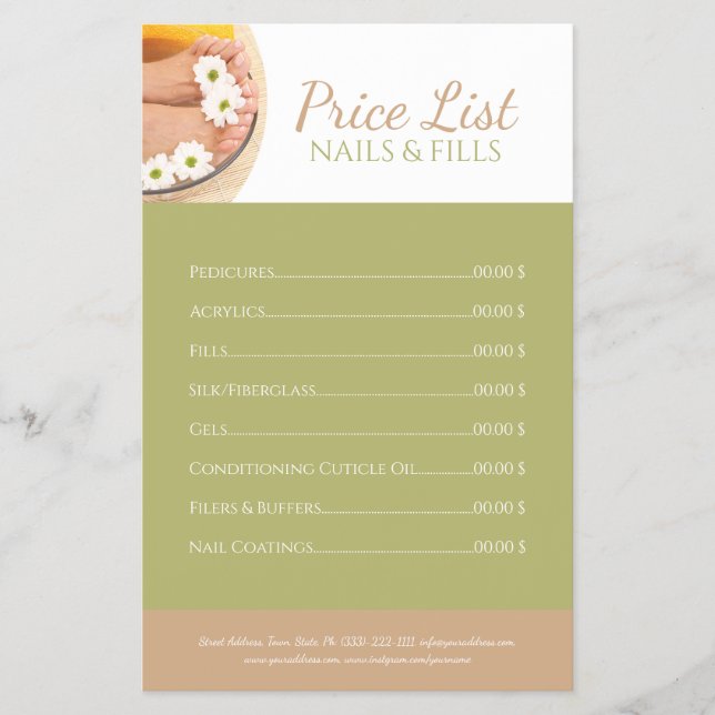 Flyer Pedicure Nail Pedicurist Feet Spa Chamomile (Frente)