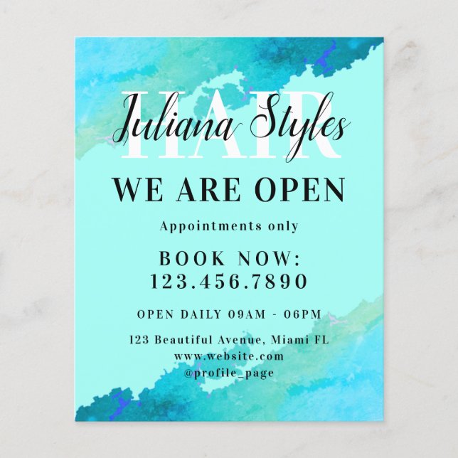 Flyer Película de mármol azul de cian (Frente)