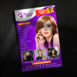 Flyer Pelo Púrpura ModernoSalón De Belleza Elegante Pelu<br><div class="desc">Atraer nuevos clientes y promocionar su peluquería con esta vibrante plantilla de volante de personalizable. Muestra tu experiencia en extensiones capilares, instalaciones de peluca, hileras, tejido, estilización, corte, trenzas, rayas, trenzas, trenzas y relajadores. Edite fácilmente el texto y las imágenes para que coincidan con su marca y agregue su propio...</div>
