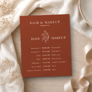 Flyer Pelo y Maquillaje Terracotta para Bodas con Presup