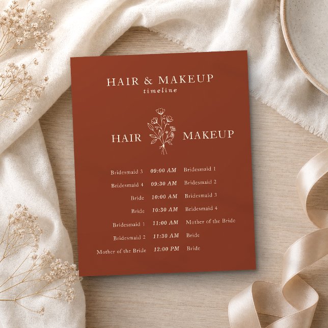 Flyer Pelo y Maquillaje Terracotta para Bodas con Presup (Subido por el creador)