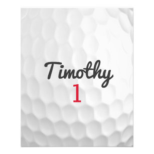 Flyer Pelota de golf con número rojo de nombre negro