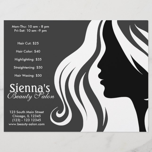 Flyer Peluquería (blanco) (Frente)
