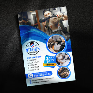 Flyer Peluquería de Barbería que Llama la Atención Peluq