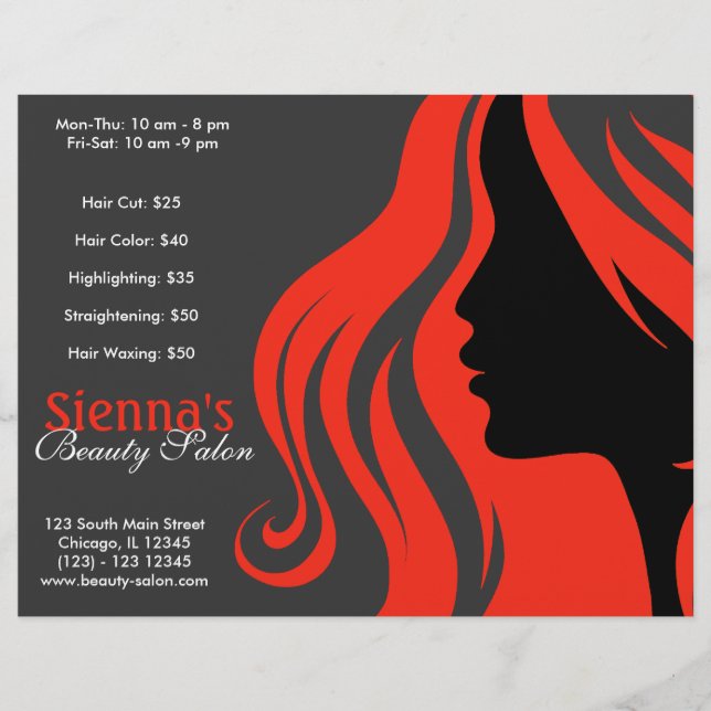 Flyer Peluquería (ladrillo de fuego) (Frente)