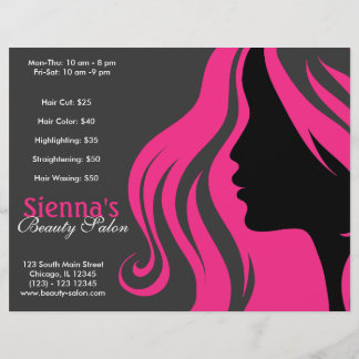 Flyer Peluquería (rosa profundo)