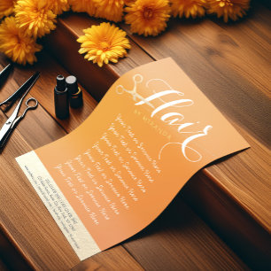 Flyer Peluquería Salón de Maquillaje Chic Naranja Tijera