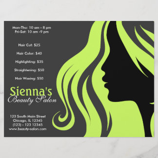 Flyer Peluquería (verde oliva oscuro)