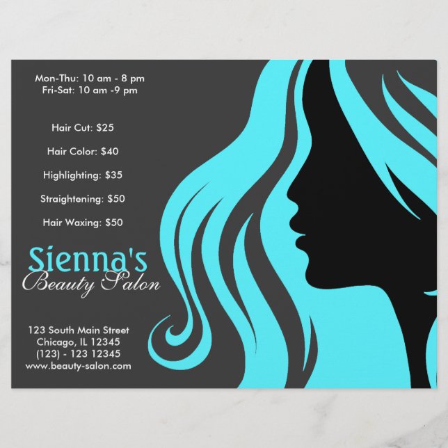 Flyer Peluquero (Turquesa) (Frente)
