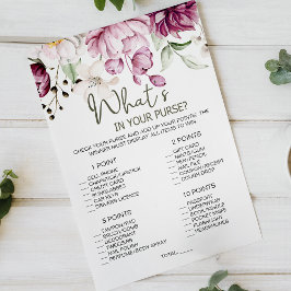 Flyer Peonies Pink Floral Game Whats In Your Purse