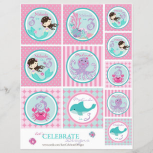 Flyer Pequeña plantilla de topper de sirena Bru3