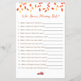 Flyer Pequeño juego de Baby Shower de calabaza que conoc