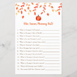 Flyer Pequeño juego de calabaza Baby Shower que conoce a