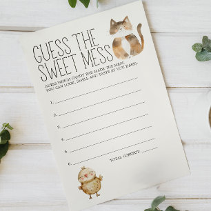 Flyer Pequeños animales de granja Baby Shower supongo ju
