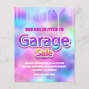 Flyer Perforación de Purpurina rosado holográfica de ven
