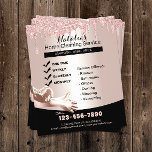 Flyer Perforaciones de Rosa de Purpurinas de oro del ser<br><div class="desc">Servicio De Limpieza Doméstica Moderno Rosa Purpurina Dorado Drips Volantes.</div>