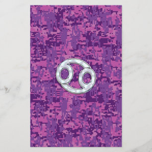 Flyer Perla como cáncer Rótulo Zodiaco en camo digital