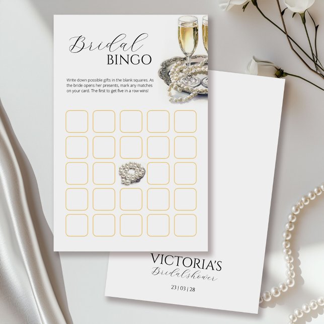 Flyer Perlas y Prosecco juego de Bingo de Ducha Bridal (Subido por el creador)