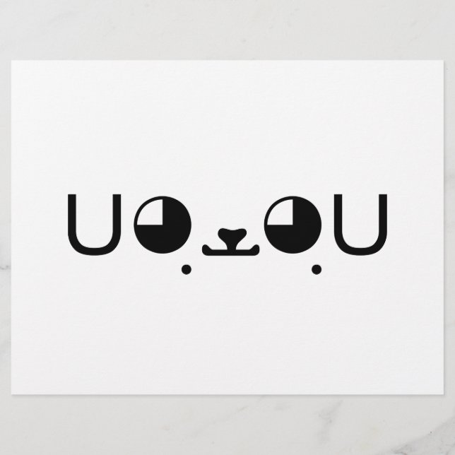 Flyer Perro cachorro kawaii japonés emoticono komoji (Atrás)
