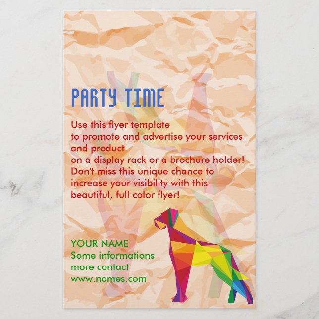 Flyer Perro grande abstracto (Frente)