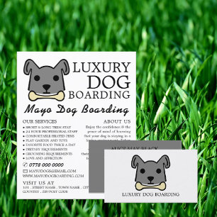 Flyer Perro gris con huesos, abordaje de perros, publici