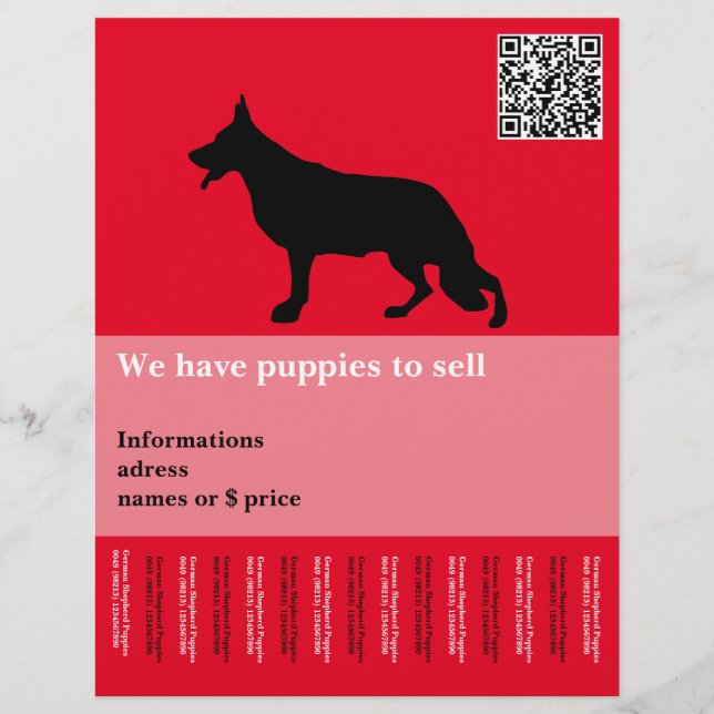 Flyer Perro pastor minimal personalizado (Frente)