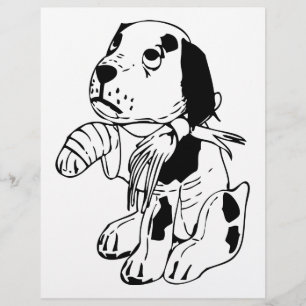 Flyer Perro triste con pierna rota