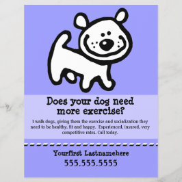 Flyer Perro Walker. Caminando.Personalizable.