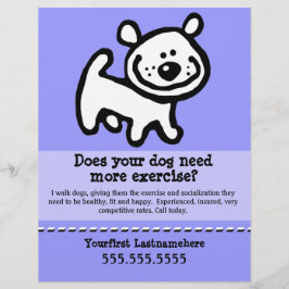 Flyer Perro Walker. Caminando.Personalizable.