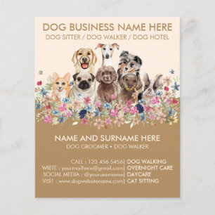 Flyer Perros Botánicos Marrones Beige