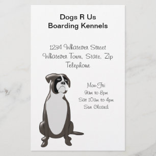 Flyer Perros Boxer Personalizados Diseño Tabla Kennels