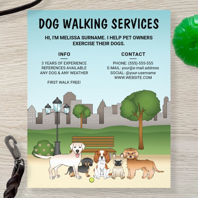 Flyer Perros de Dibujos Animados Adorables en un Parque  (Subido por el creador)