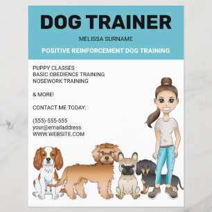 Flyer Perros de Dibujos Animados Y Una Niña Entrenadora 
