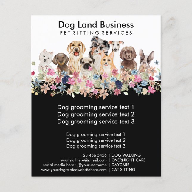 Flyer Perros Pug frenchie Collie Westie Retriever Canich (Frente)