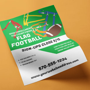 Flyer Personalizable de la Liga de Fútbol de la Bandera
