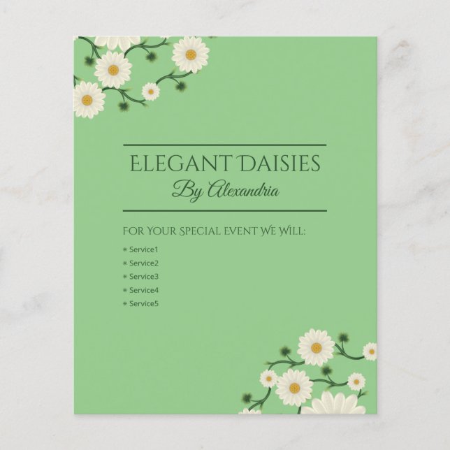 Flyer Personalizable Floral Daisy Event Planner (Frente)
