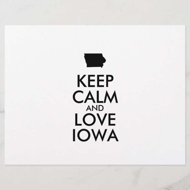 FLYER PERSONALIZABLE MANTENER CALMA Y AMAR A IOWA (Frente)