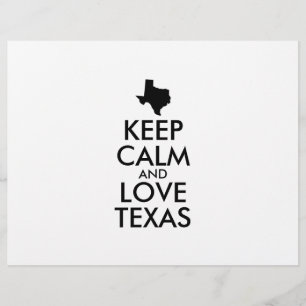 Flyer Personalizable MANTENER CALMA Y AMAR A TEXAS