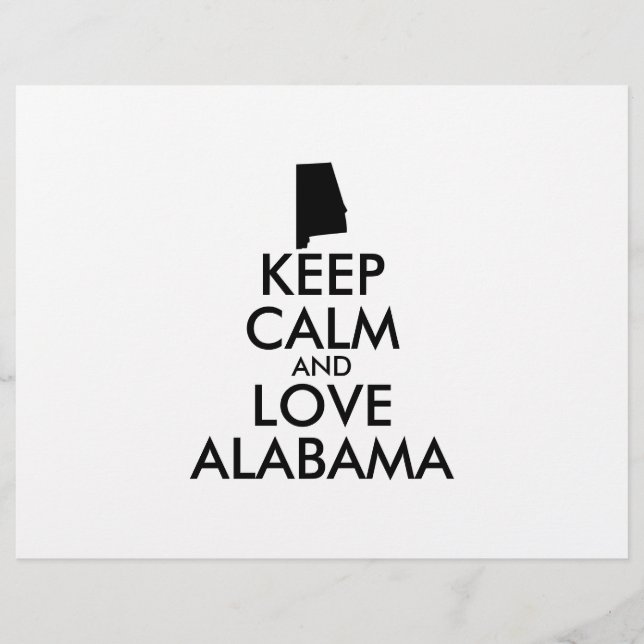 Flyer Personalizable MANTENGA CALMA Y AME A ALABAMA (Frente)