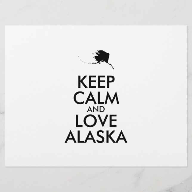 Flyer Personalizable MANTENGA LA CALMA Y AME A ALASKA (Frente)