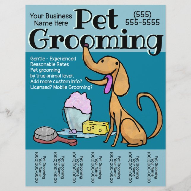Flyer Personalizable mascota Grooming Business Dog Groom (Frente)