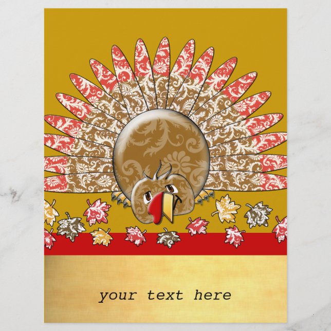 Flyer Personalizado amable Acción de Gracias Turquía (Frente)