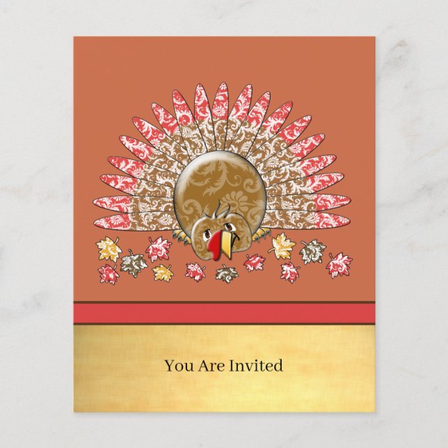 Flyer Personalizado amable Acción de Gracias Turquía (Frente)