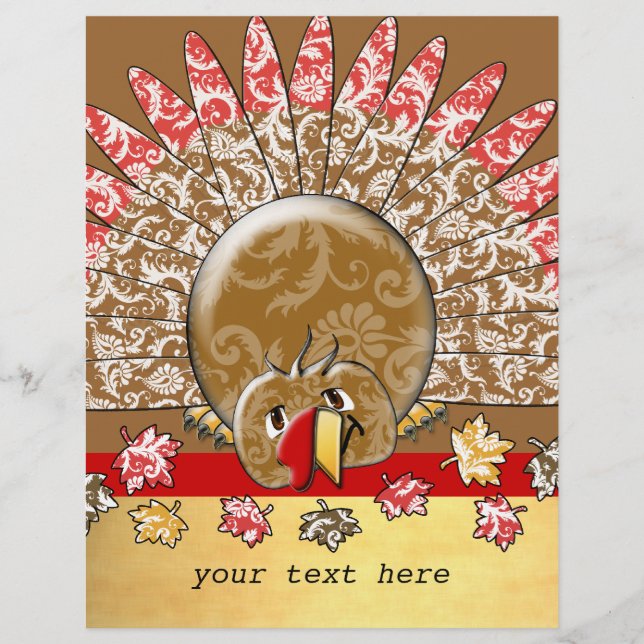 Flyer Personalizado amable Acción de Gracias Turquía (Frente)