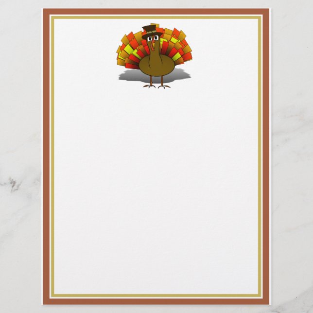 Flyer Personalizado de Acción de Gracias Peregrino Turqu (Frente)