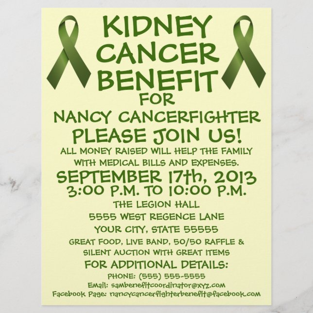 Flyer Personalizado de beneficios de cáncer de riñón (Frente)