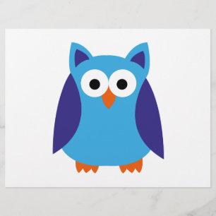 Flyer Personalizado de búho azul