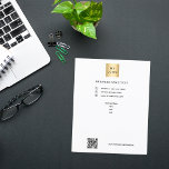 Flyer Personalizado de código qr del logotipo de negocio<br><div class="desc">Fondo blanco. Personalice y agregue su logotipo comercial,  nombre,  dirección,  texto,  su propio código QR. También puede agregar texto en la parte posterior.</div>