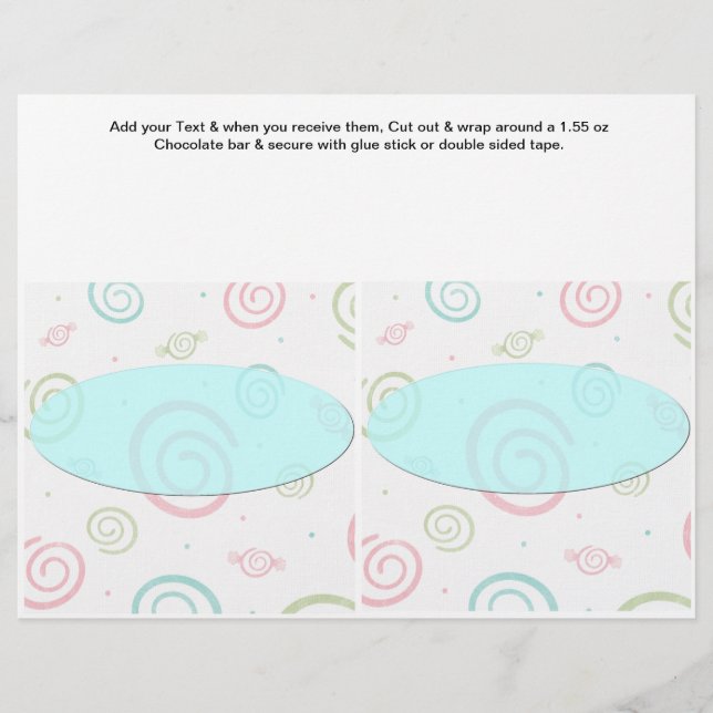 Flyer Personalizado de cumpleaños Candy Bar Wrappers Par (Frente)
