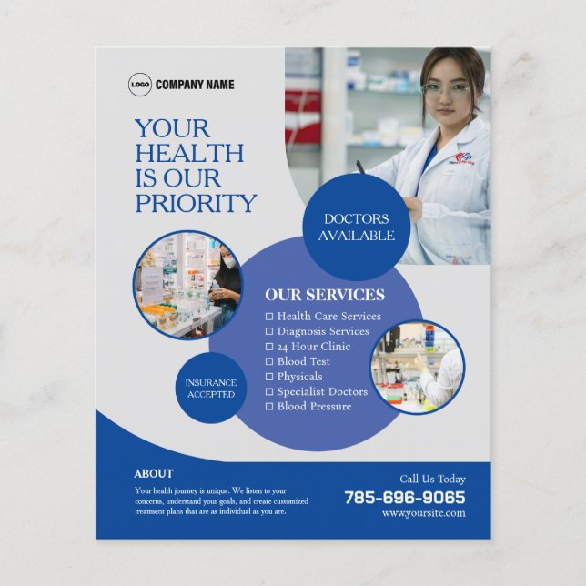 Flyer Personalizado de Farmacia Business Services (Frente)